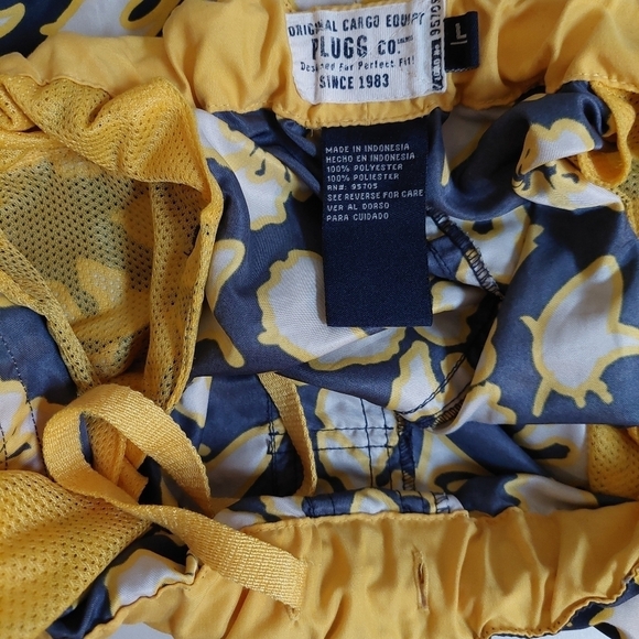 Plugg Co Yellow Blue Shorts 40 Original Cargo Equip Water Pull-On  Drawstring - Picture 7 of 8